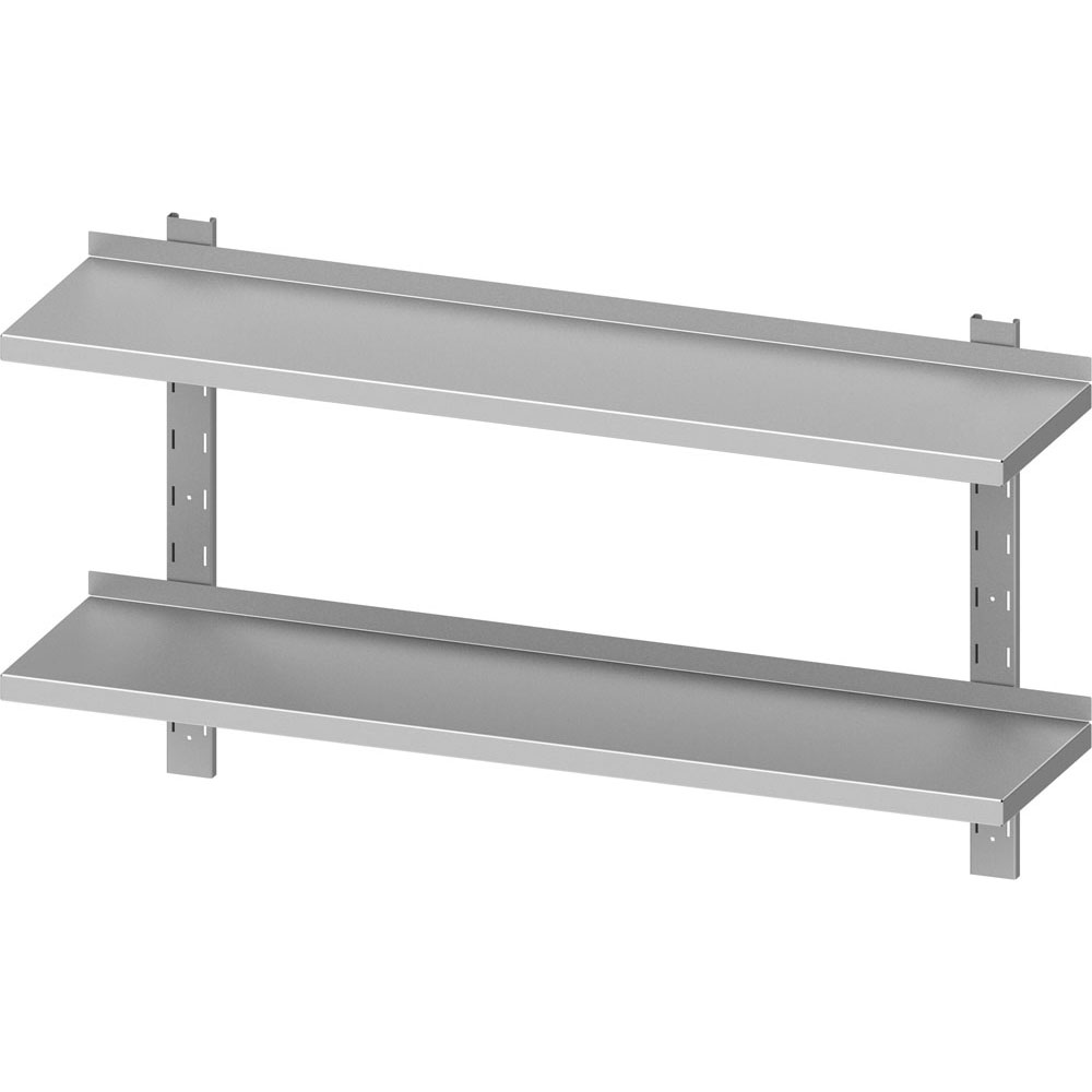 Doppel-Wandbord ECO mit Wandschienen höhenverstellbar, Selbstmontage (AISI201)