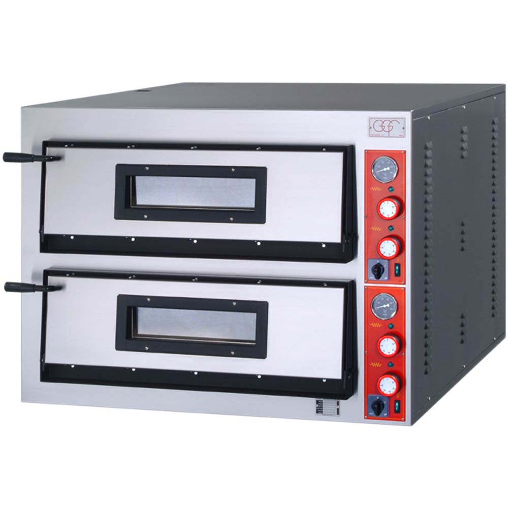 GGF Pizzaofen mit zwei Kammern, aus pulverbeschichtetem Stahl, 12 kW, 1010 x 850 x 750mm (BxTxH)