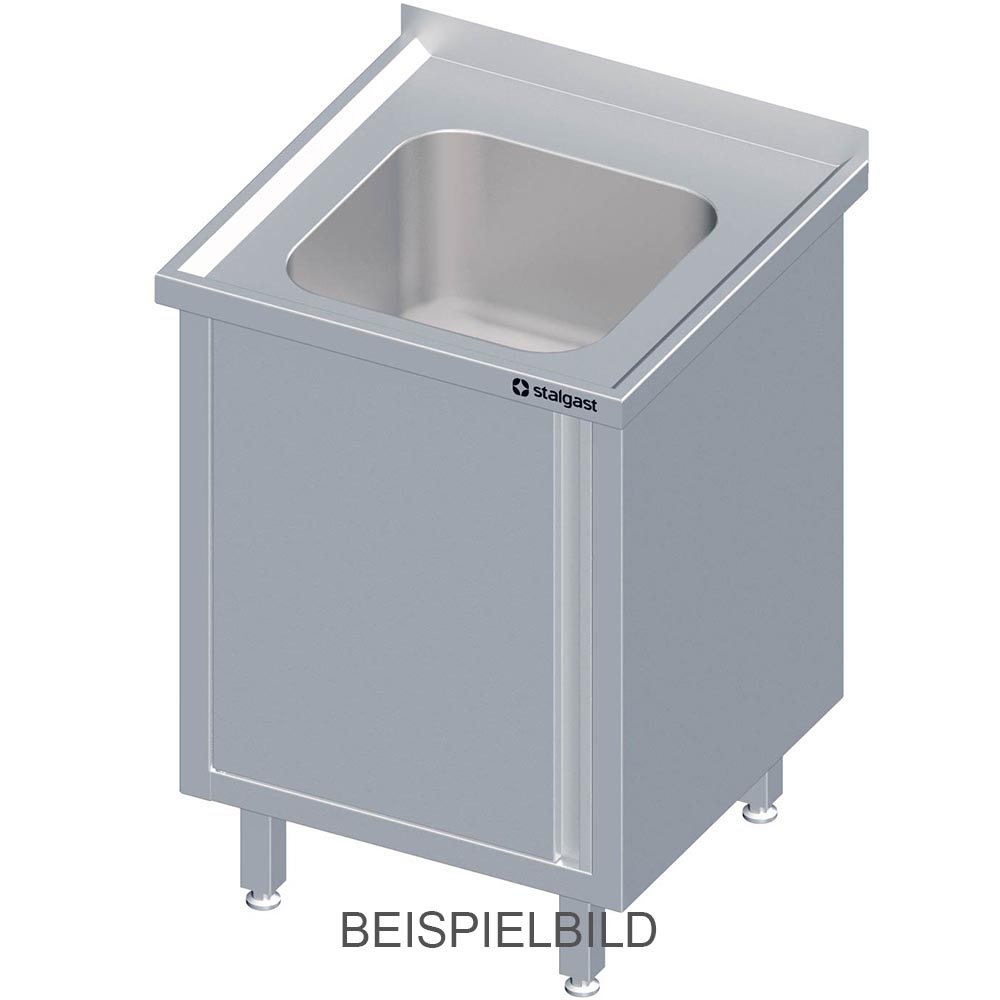 Spülschrank mit Flügeltür 600x700x850 mm, mit einem Becken mit Aufkantung, verschweißt