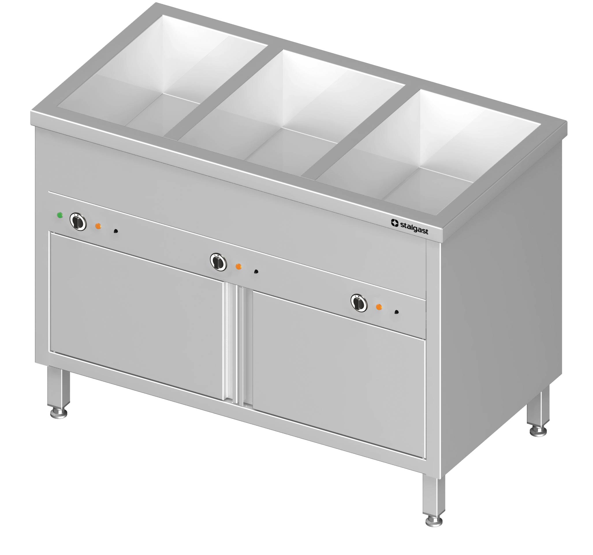 BM05-231_k Bain-Marie Standgerät mit geschlossenem Unterbau und separaten Becken für 2x GN1/760x600x850 mm