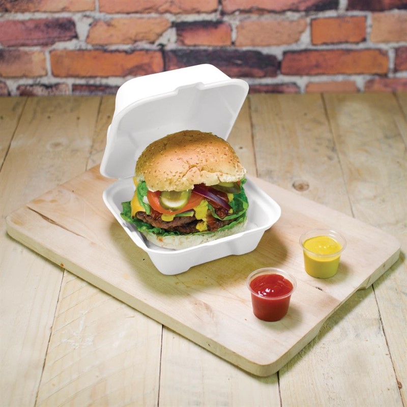 Vegware kompostierbare Burgerboxen aus Bagasse 15,2cm