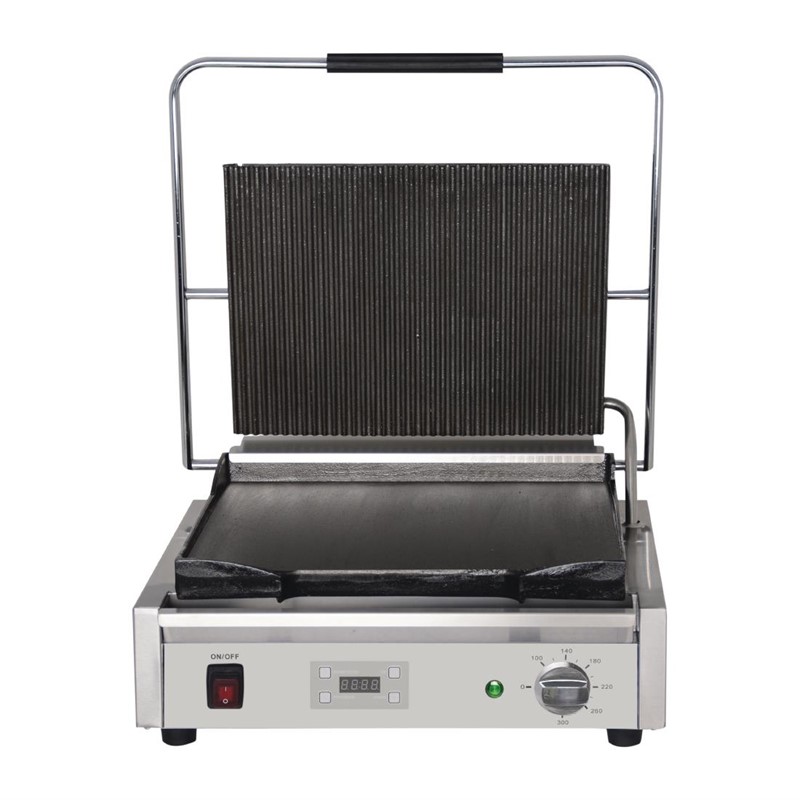 fc382 Buffalo Kontaktgrill einzel groß gerillt/glatt