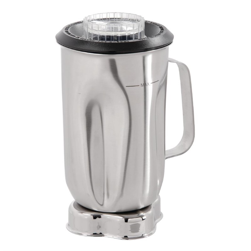 N219_2 Edelstahlbehälter mit Klinge und Deckel 1L für F228