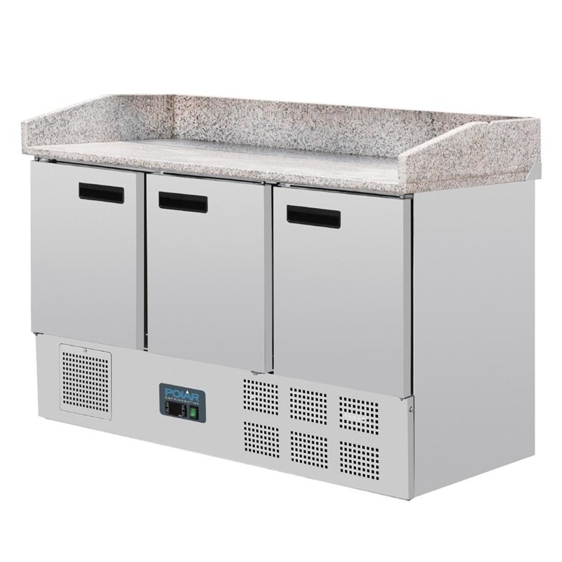 CN402_3 Polar G-Serie Pizzawerkbank mit Granitarbeitsplatte 368L