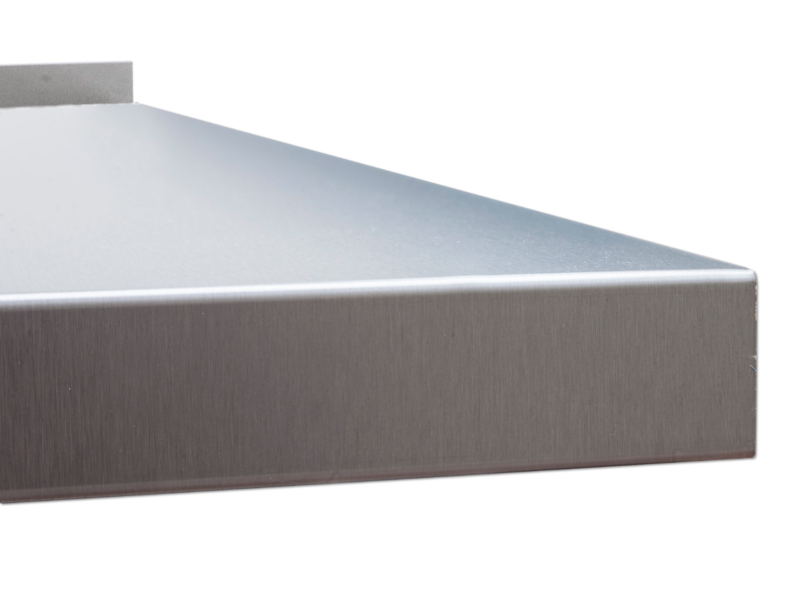 arpa126 Edelstahl Arbeitsplatte mit Aufkantung | Bautiefe 600 mm | AISI 304