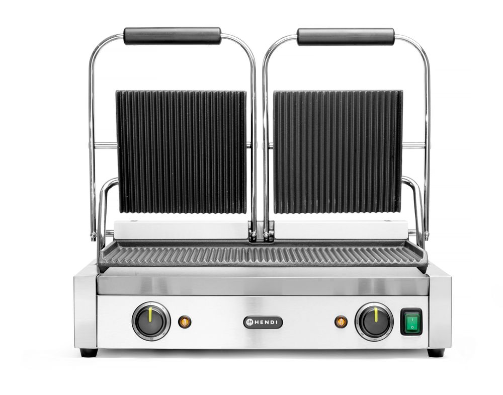 Kontaktgrill - Doppelversion, gerillte Ausführung, HENDI, oben und unten gerillt, 230V/3600W, 570x375x(H)216mm Kontaktgrill - Doppelversion, gerillte Ausführung, HENDI, oben und unten gerillt, 230V/3600W, 570x375x(H)216mm