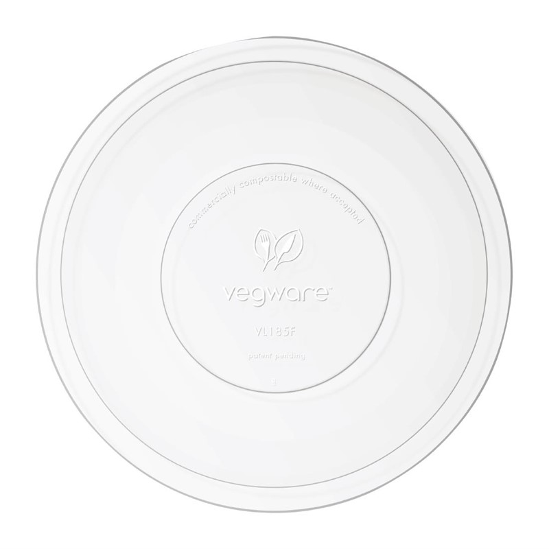 Vegware 185 Serie Kompostierbare Flachdeckel (300 Stück)