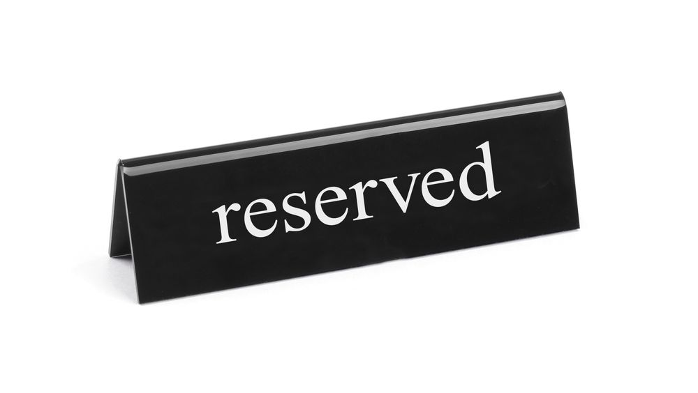 Tischschild Reserviert, HENDI, reserved, 130x30x(H)38mm Tischschild Reserviert, HENDI, reserved, 130x30x(H)38mm
