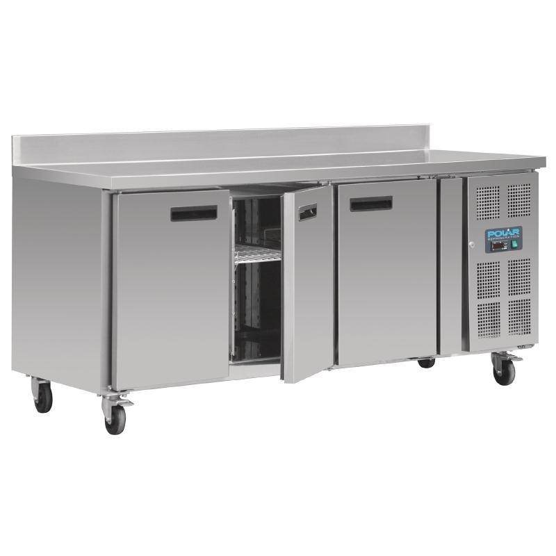 dl917_03 Polar 3-türiger Edelstahlgefrierschrank mit Spritzschutz 417Ltr