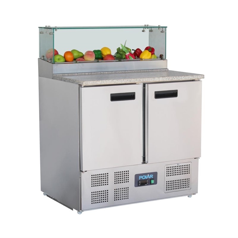 gh266 Polar G-Serie 2-türige Pizzakühltheke mit Kühlvitrine 256L