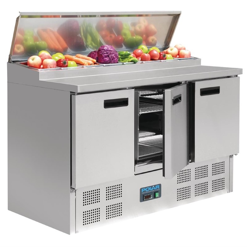 Polar gekühlte Saladette und Pizzatisch 390 Liter