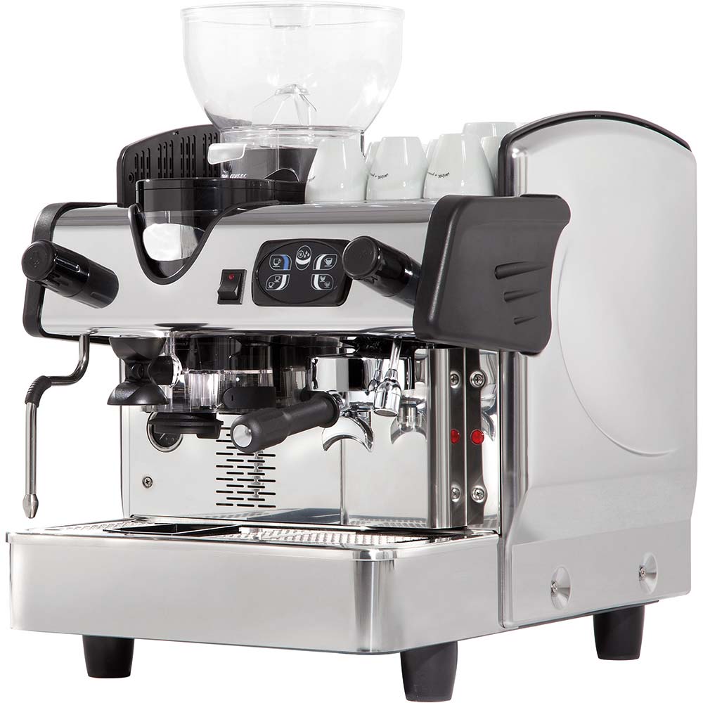 486400 Eingruppige Siebträgermaschine mit Kaffeemühle, 460 x 590 x 630 mm (BxTxH)