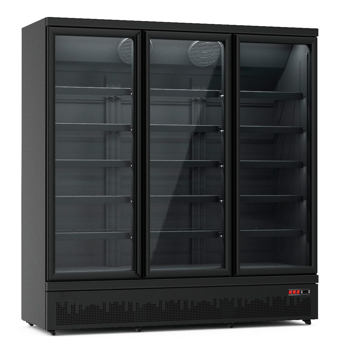 ks-1600f Flaschenkühlschrank 1600 L 1800 x 705 x 2050 mm, schwarz, 3 Flügeltüren