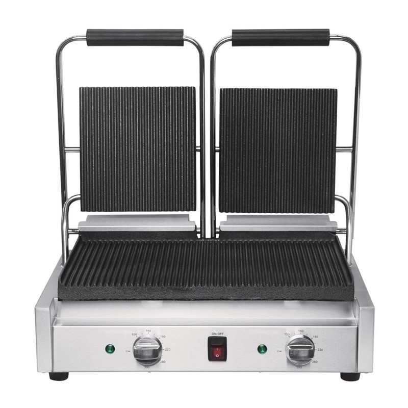 DY994_5 Buffalo Bistro Kontaktgrill doppel gerillt/gerillt