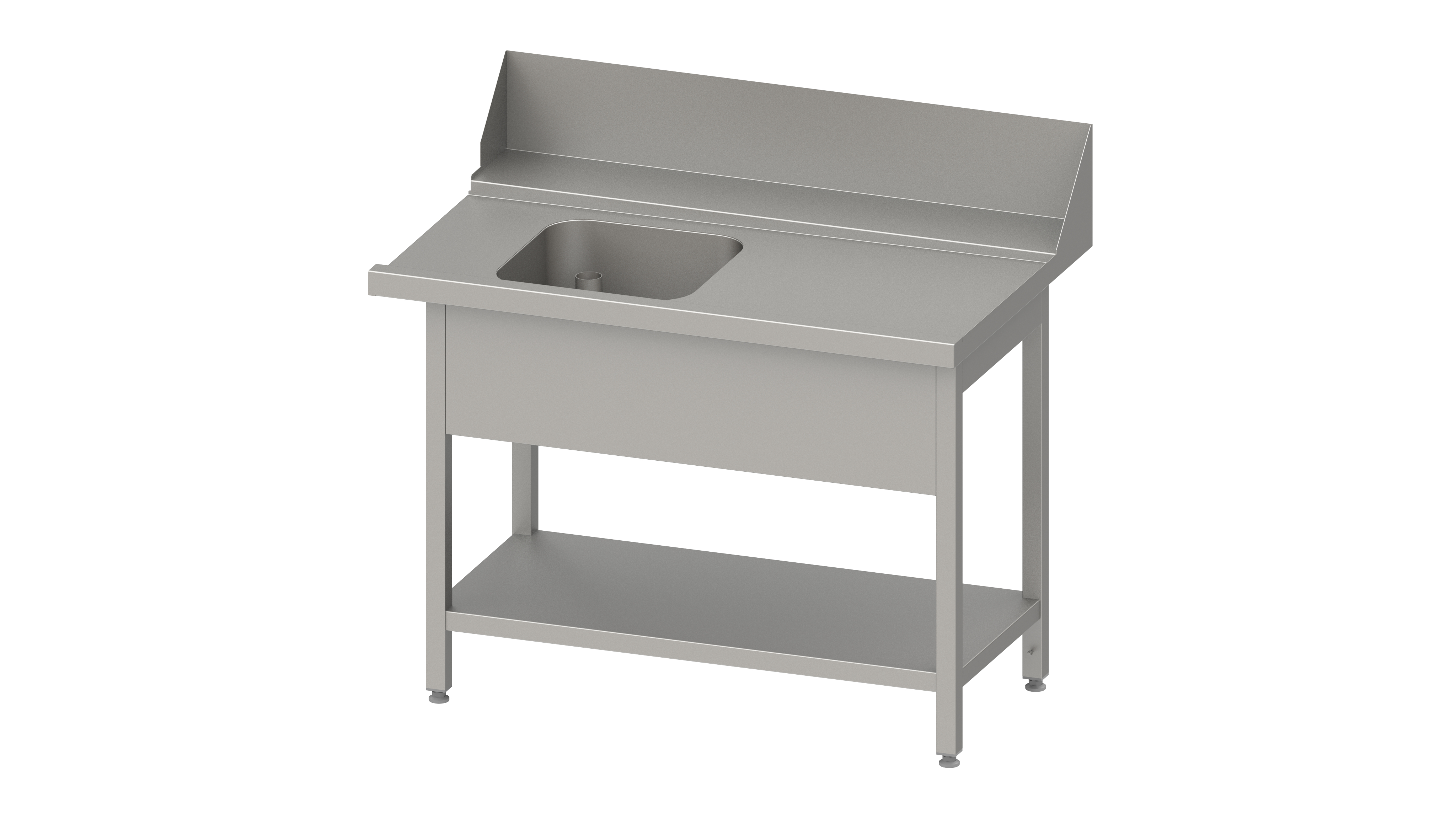 fc208577-c43d-4173-8a6a-1b5cfb533863941002 Stalgast Edelstahl Zulauftisch, Korbführung mit Gefälle, mit Grundboden, mit einem Becken, mit Aufka