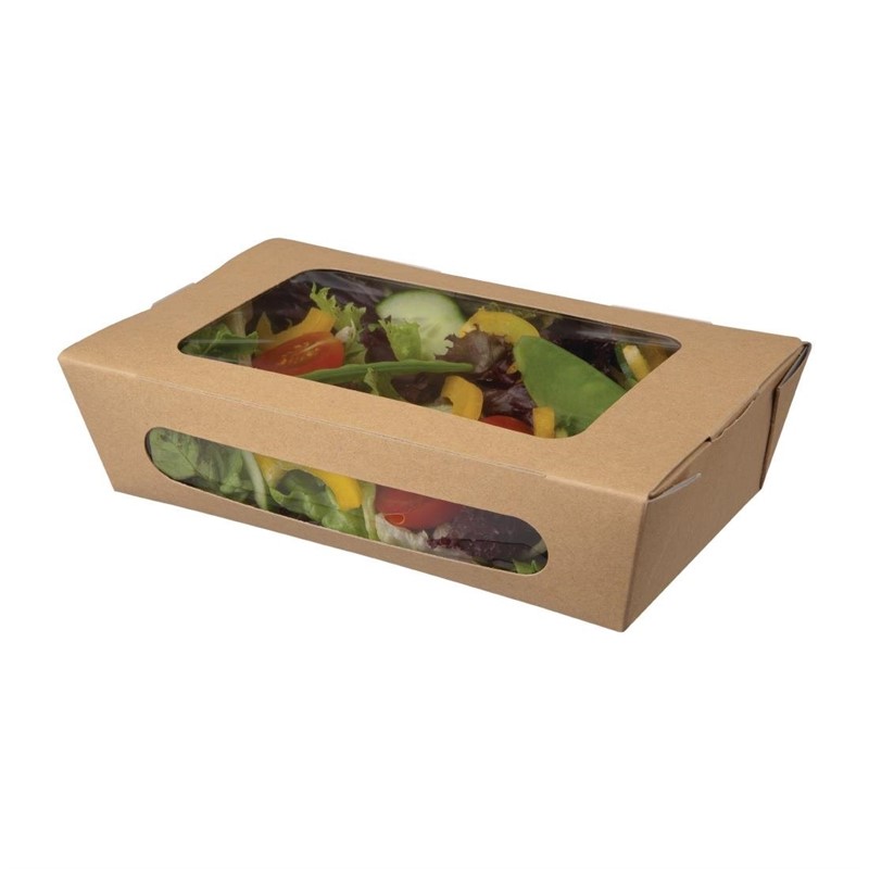 FA372_1 Colpac Recycelbare Salatboxen mit Sichtfenster 1L