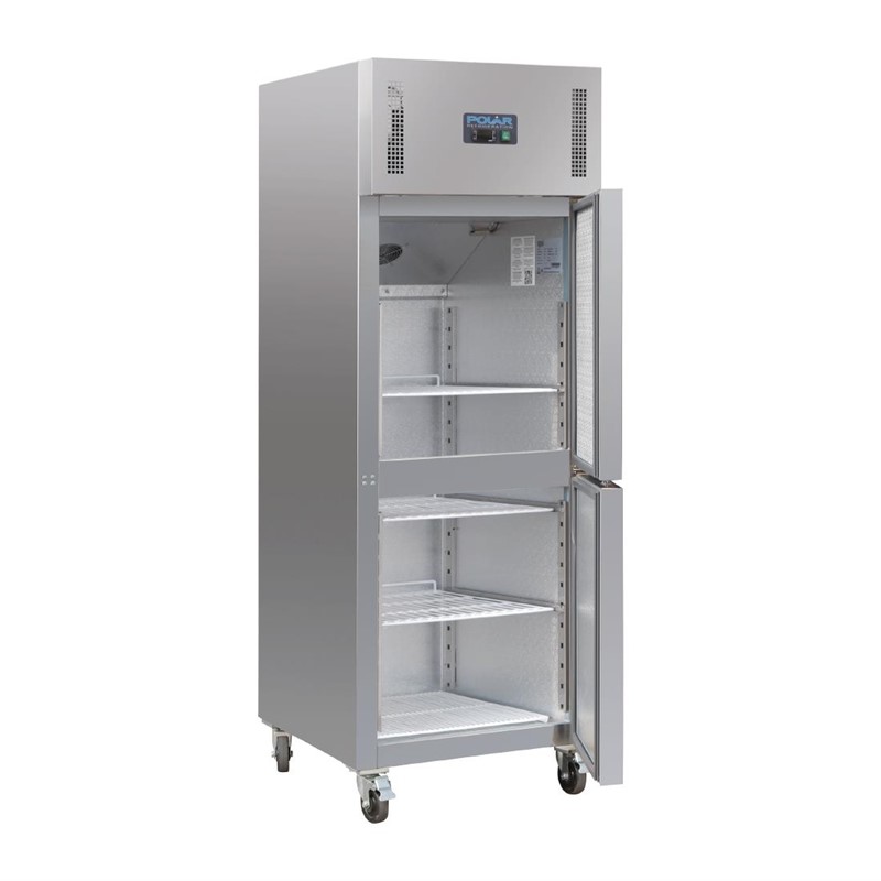 cw193_04 Polar Kühlschrank Edelstahl mit geteilter Tür 600L