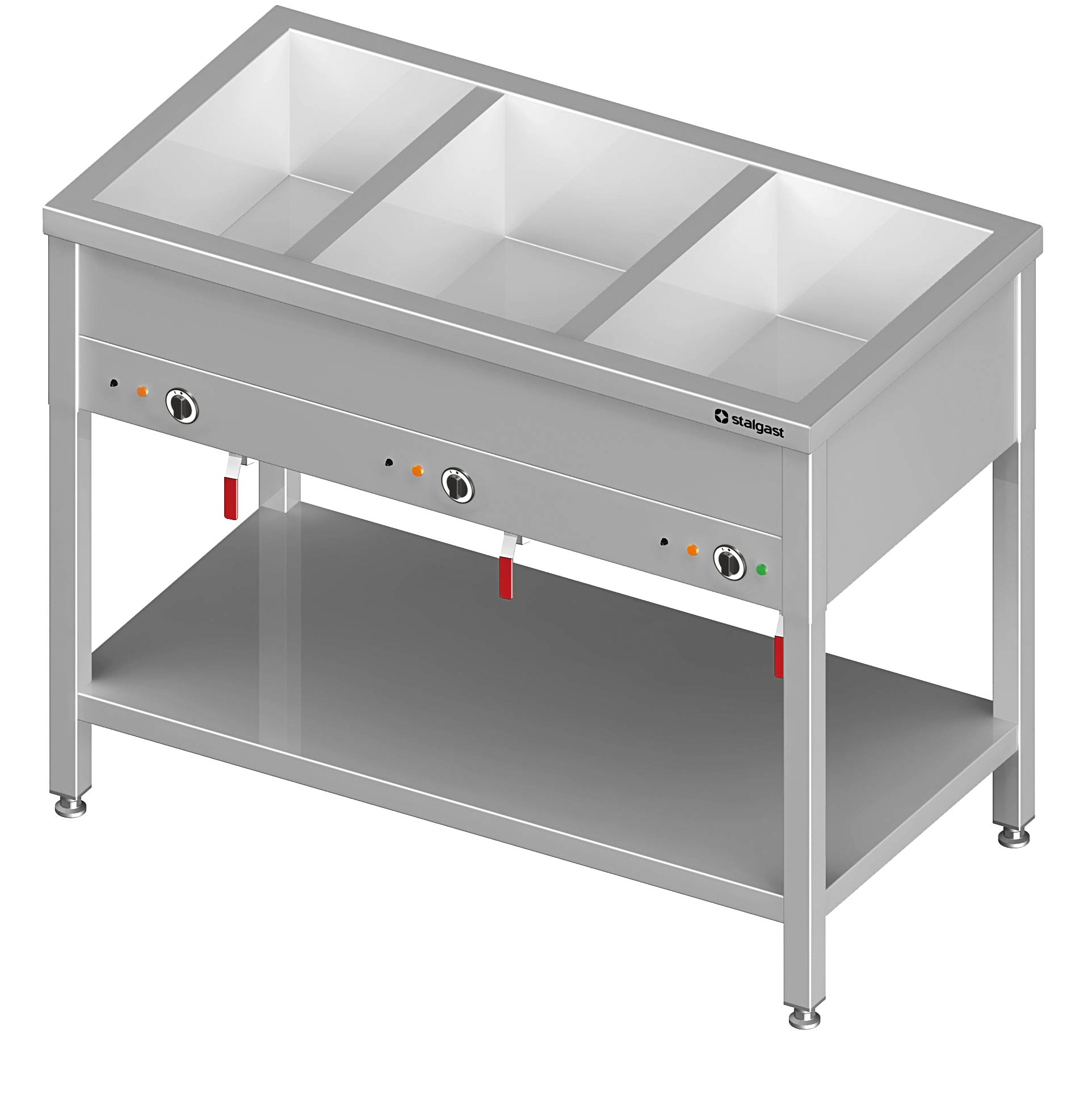 Bain-Marie Standgerät mit separaten Becken für 4x GN1/1410x600x850 mm