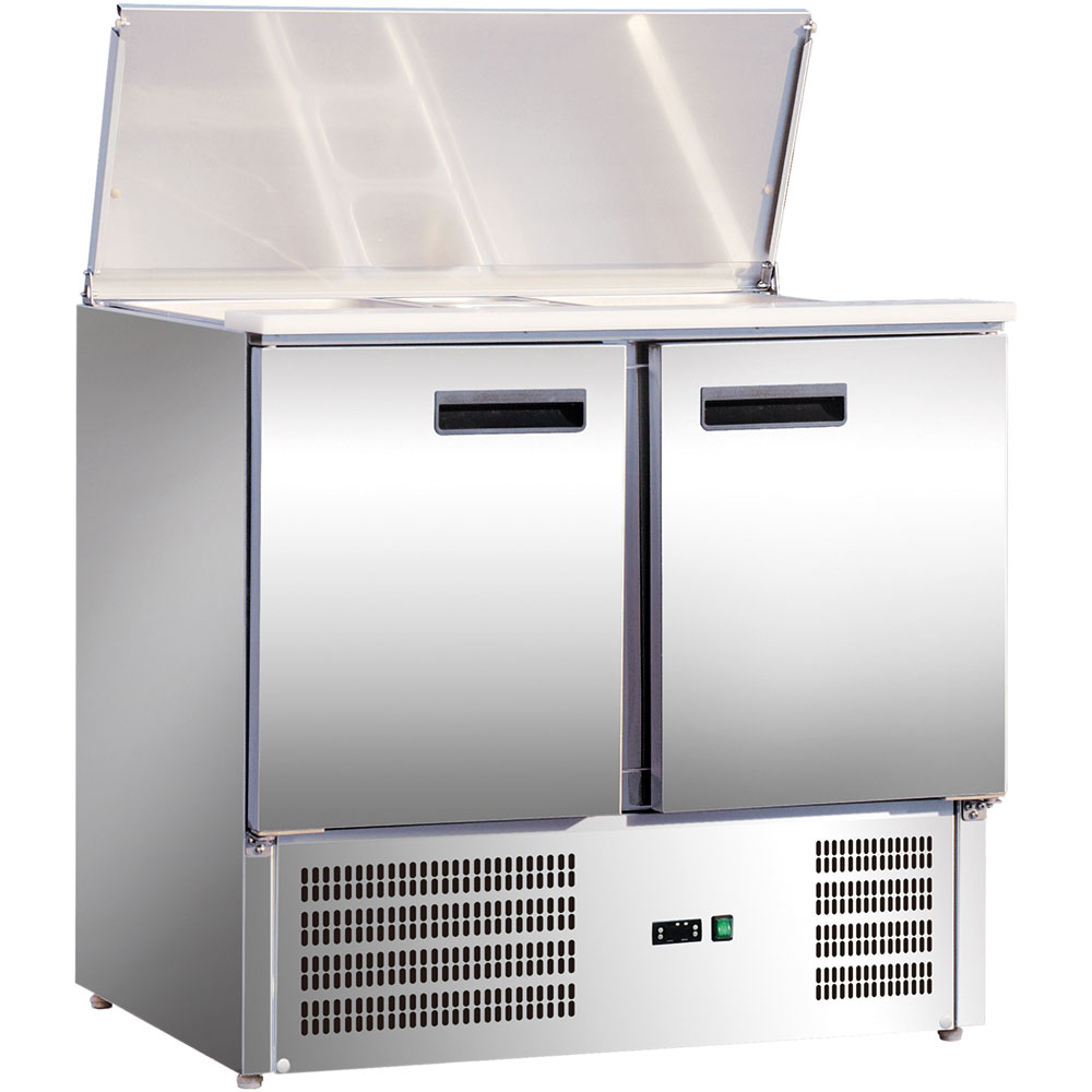 842129V02 2-türige Saladette 10x GN 1/4 mit statischer Kühlung