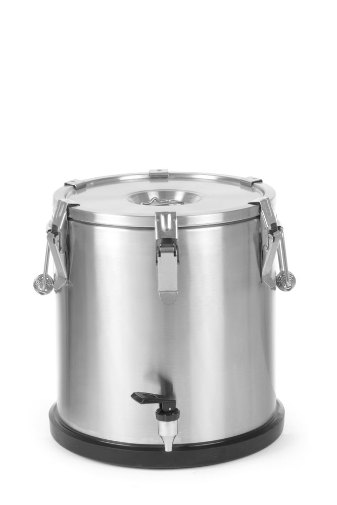 Isolierter tragbarer Behälter - mit Ablasshahn, HENDI, Profi Line, 20L, ?330x(H)360mm Isolierter tragbarer Behälter - mit Ablasshahn, HENDI, Profi Line, 20L, ?330x(H)360mm