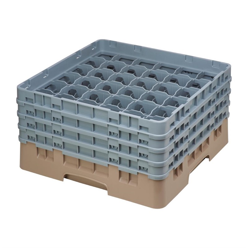 DE796_1 Cambro Gläserspülkorb beige mit 36 Fächern max Glashöhe 21,5cm