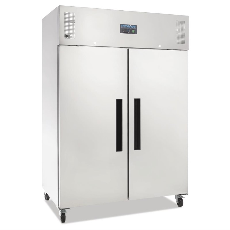 g594 Polar zweitüriger Külschrank Edelstahl 1200L
