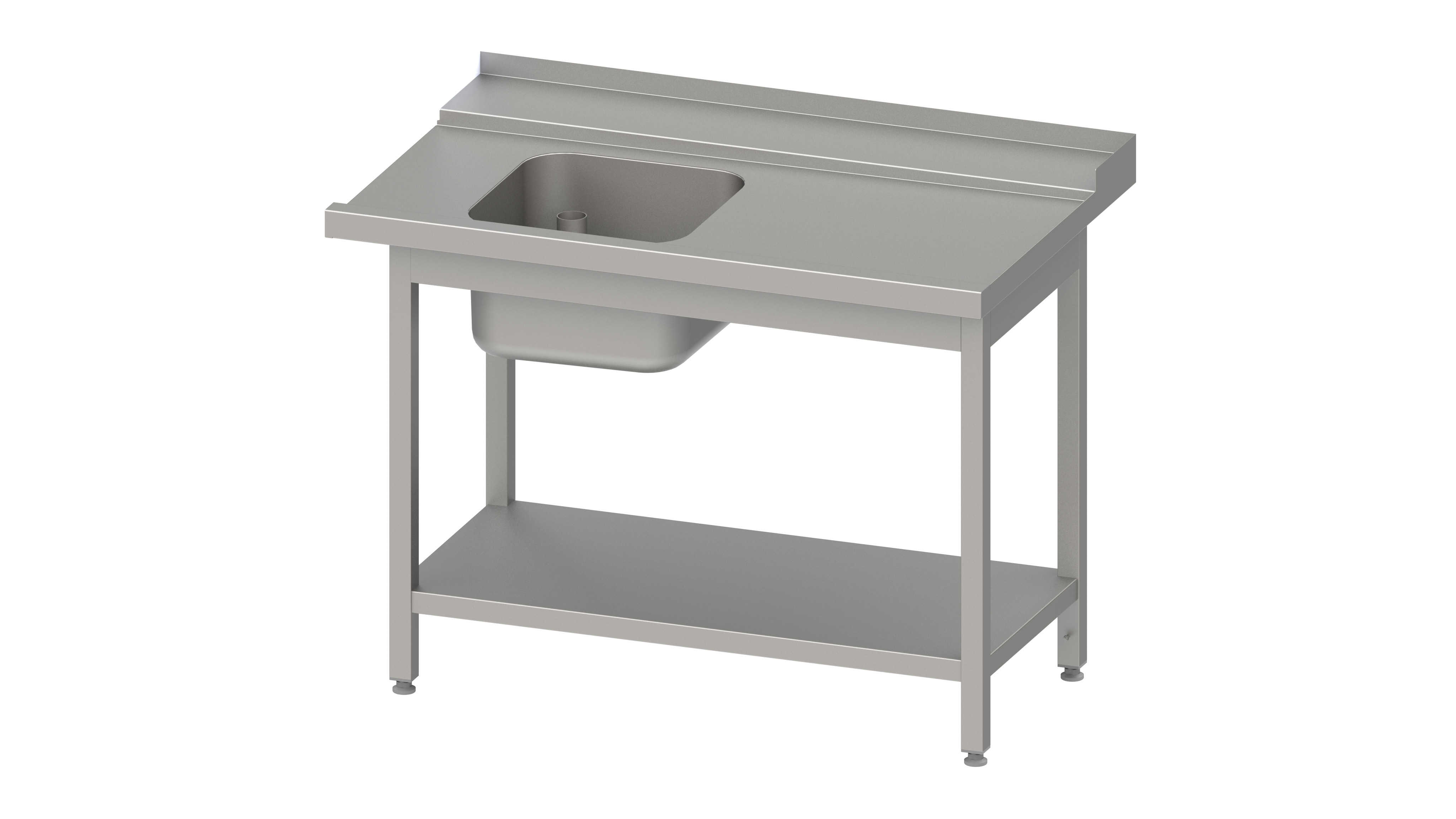 58d23710-783e-4044-9234-7b0628dcfb21941000VeU1ZLncHU1Bd Stalgast Edelstahl Zulauftisch, Korbführung mit Gefälle, mit Grundboden mit einem Becken, mit Aufkan