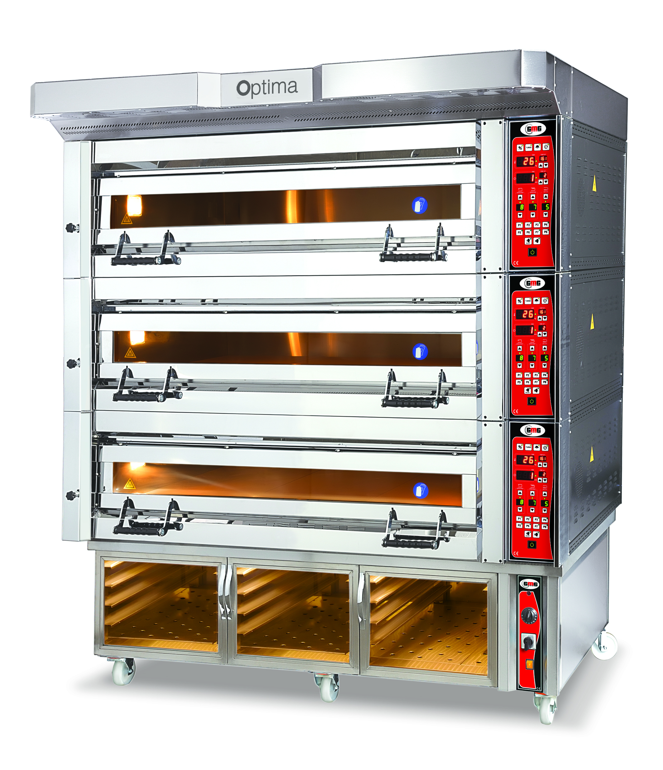 PB3M-128 Bäckerei- & Konditoreiofen, 3 Backkammern, inkl. Haube & Gärschrank