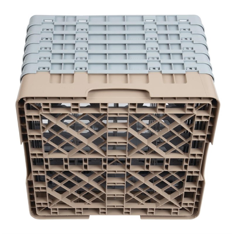 DW553_5 Cambro Gläserspülkorb beige mit 16 Fächern max Glashöhe 29,8cm