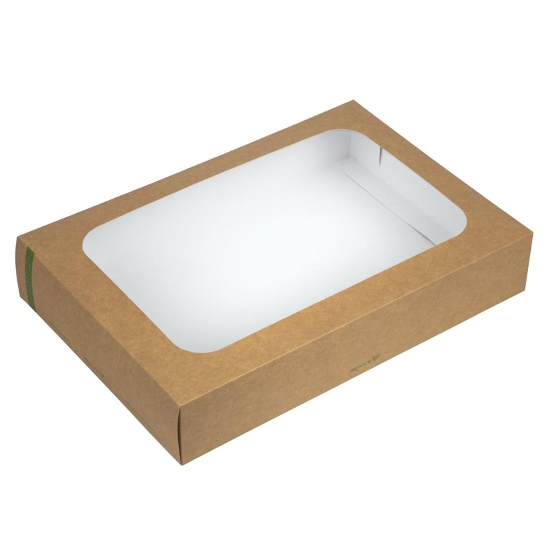 fd387 Vegware kompostierbare Sandwichboxen mit Deckel groß (25 Stück)