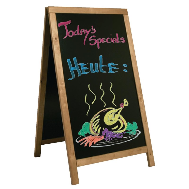 CE415_3 Securit Duplo Kundenstopper Teak 120 x 68cm