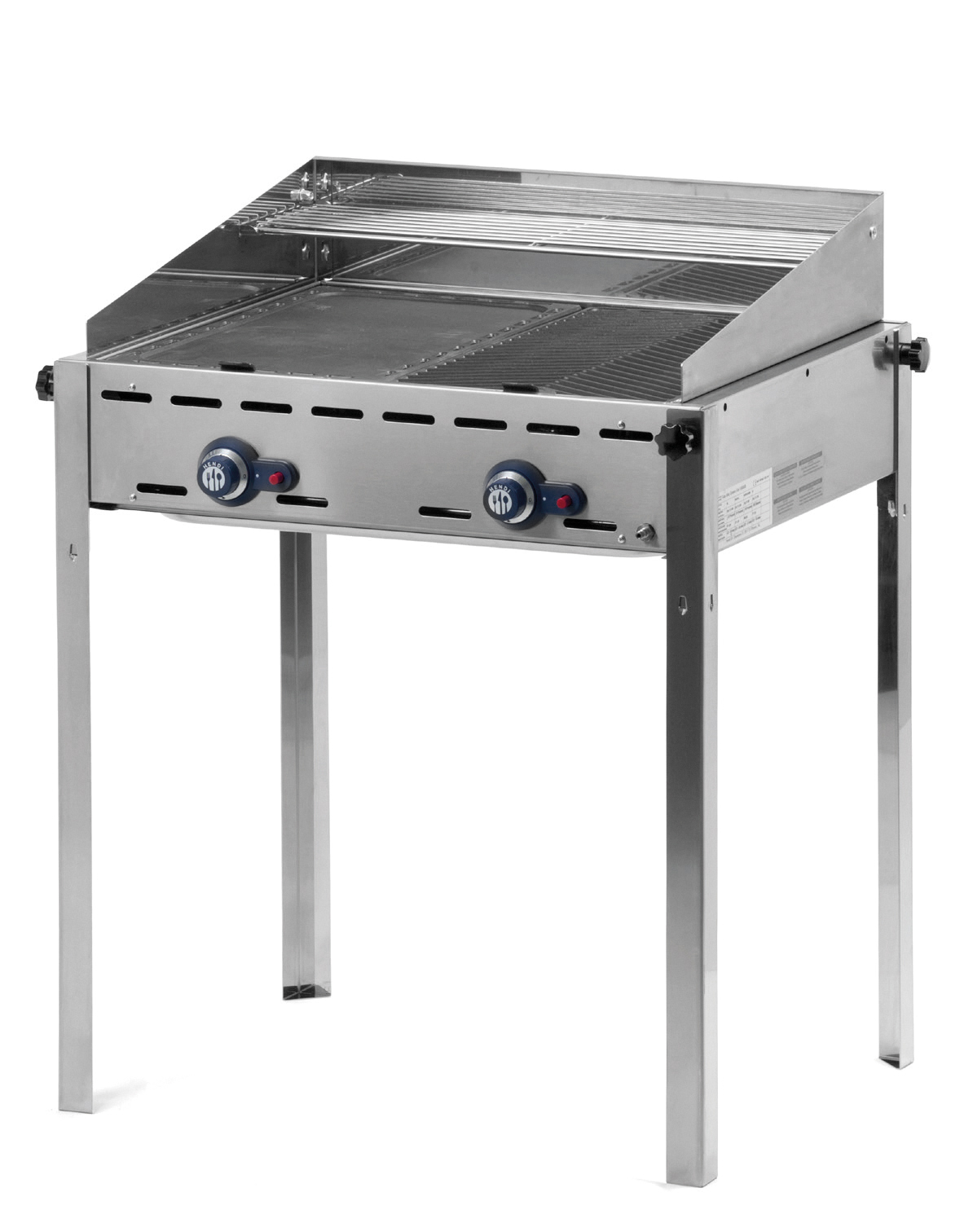 149508_2018 Grillsystem Green Fire 2 Brenner Emaillierter Grillplatte und Grillrost aus Gusseisen GN 1/1