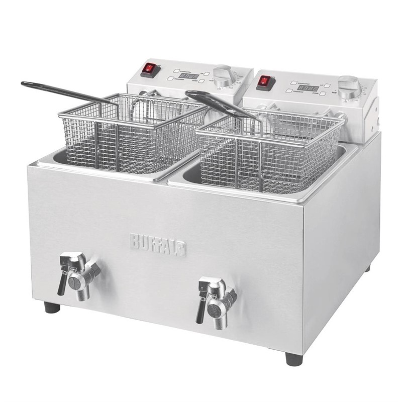 FC375_8 Buffalo Doppelfritteuse 2 x 8L 2,9kW mit Timer
