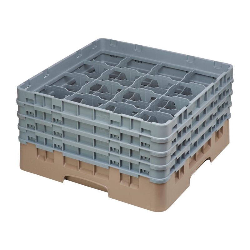 Cambro Gläserspülkorb beige mit 16 Fächern max Glashöhe 21,5cm