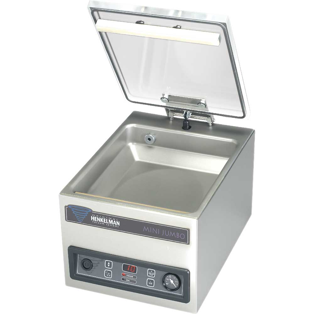 691309 Mini Jumbo Kammer-Vakuummaschine mit Busch-Pumpe 4 m³/h und 280 mm Schweißbalken 450x330x295 mm