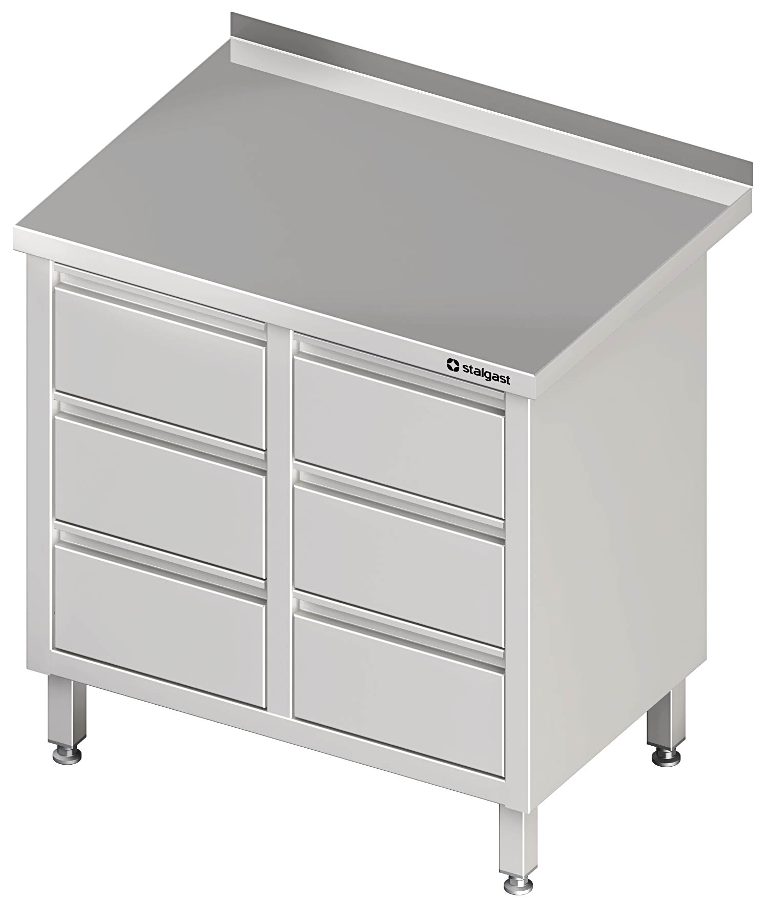 AS15-023 Schubladenschrank mit 2x3 Schubladen, ohne Aufkantung, verschweißt