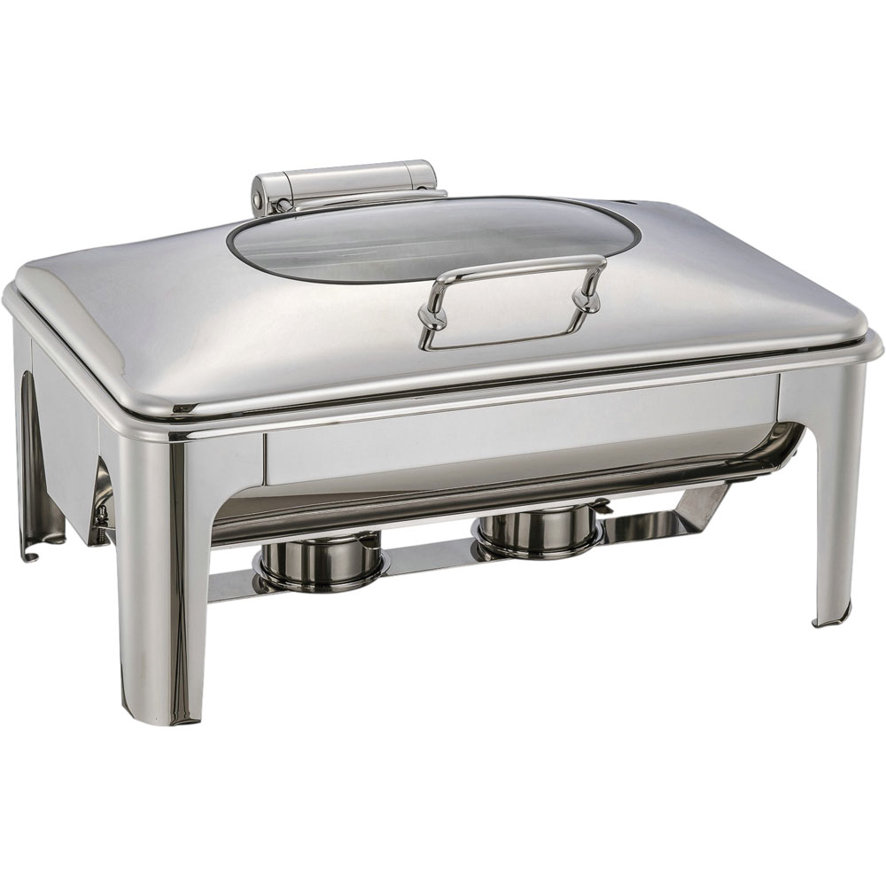 Chafing Dish mit Klappdeckel, induktionsgeeignet