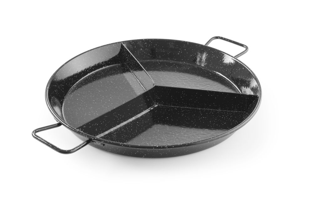 622766_OBW_2019_02_IMG66780OXw0MoM8Potj Emaillierte Paella-Pfanne mit Unterteilungen