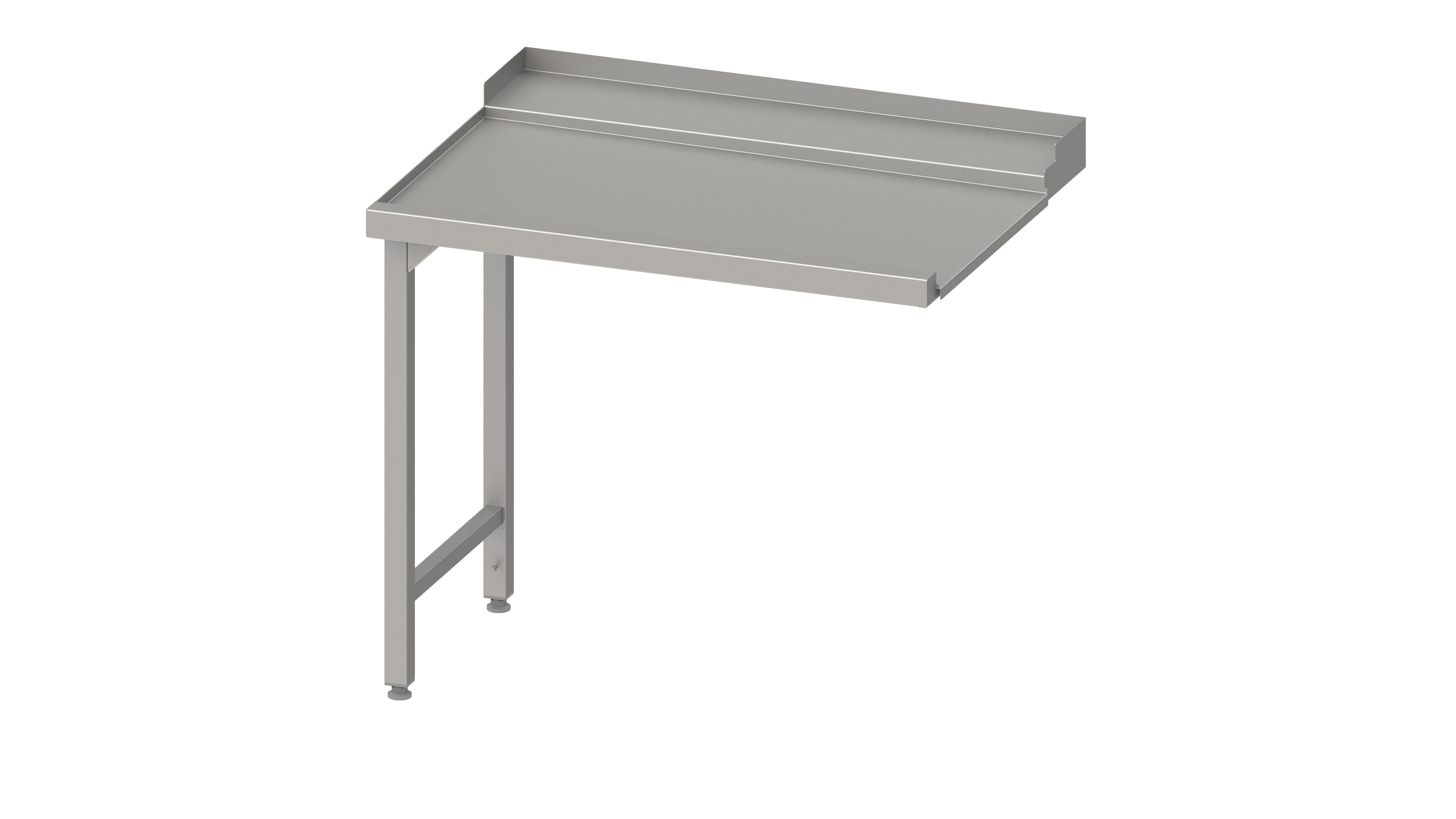 2ee23398-8cad-4f76-9be7-55859dd20719941010 Stalgast Edelstahl Ablauftisch, Korbführung mit Gefälle, auf zwei Beinen 700x750x880 mm, Anbauseite