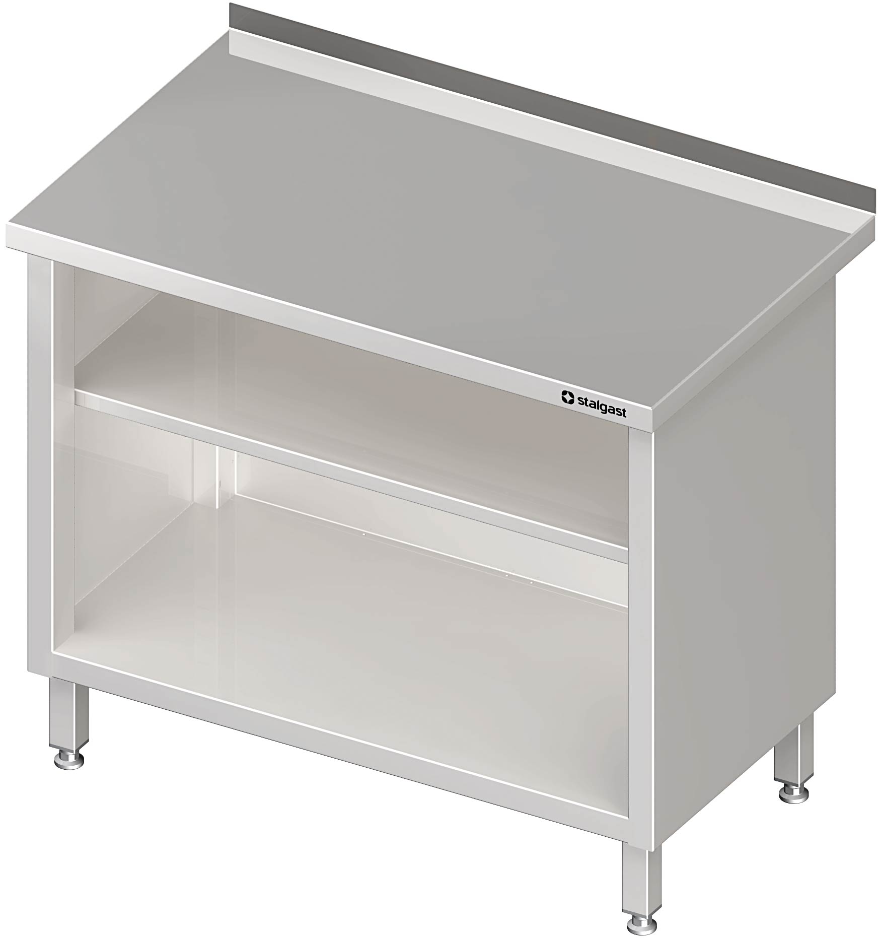 AS00_old Arbeitsschrank offen, mit Grund- und Zwischenboden, ohne Aufkantung, verschweißt