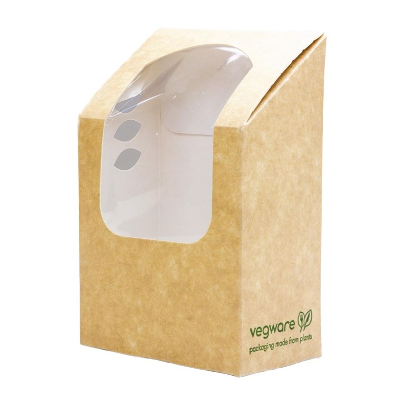 cl705 Vegware Kombostierbare Wrap-Boxen braun mit PLA-Sichtfenster