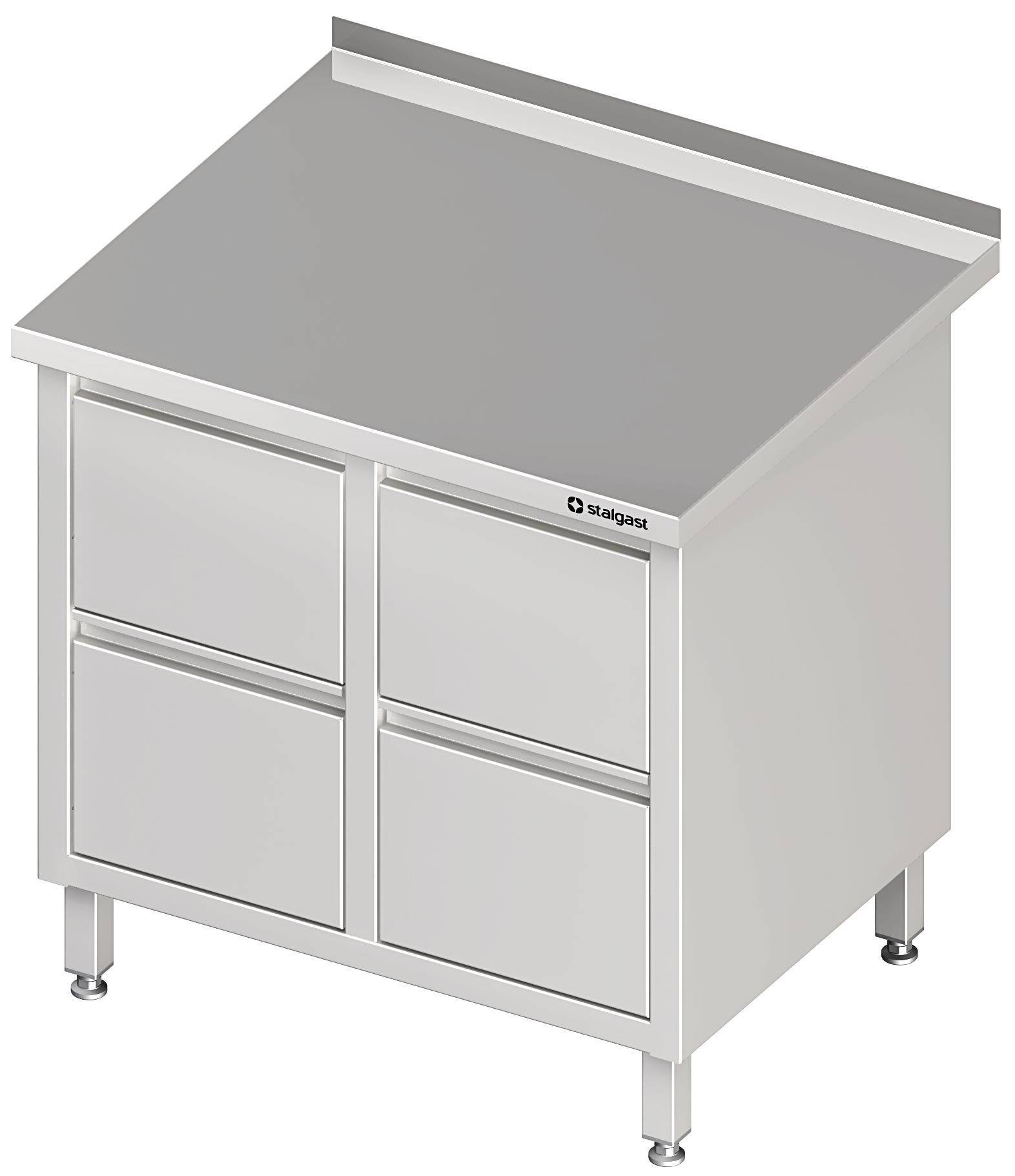 AS14-022 Schubladenschrank mit 2x2 Schubladen, ohne Aufkantung, verschweißt