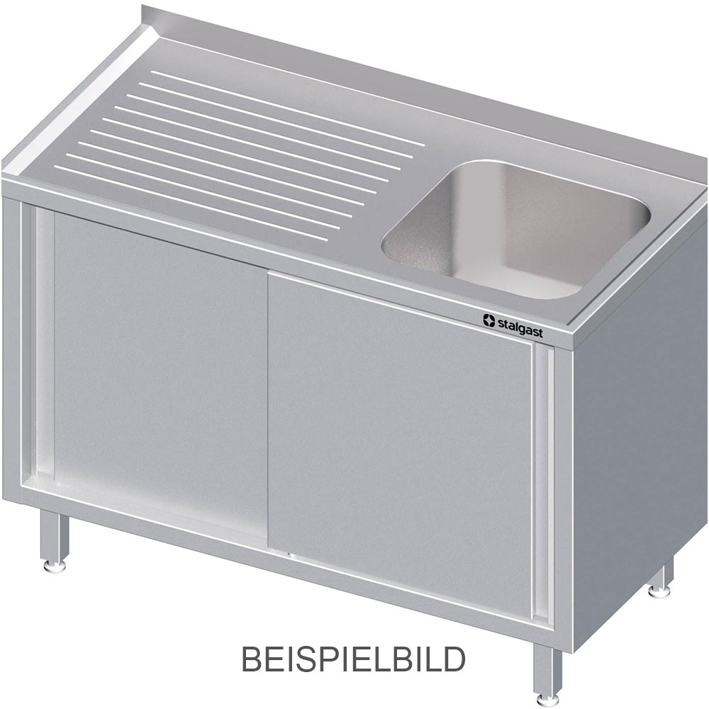 Spülschrank mit Schiebetüren mit einem Becken, mit Aufkantung, verschweißt